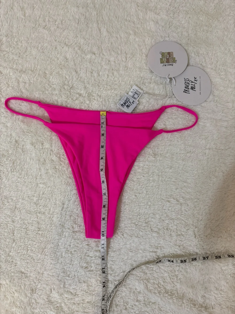 NWT Princess Polly Recycled Nylon Smiley Bikiki Bottoms In Hot Pink Sz 12